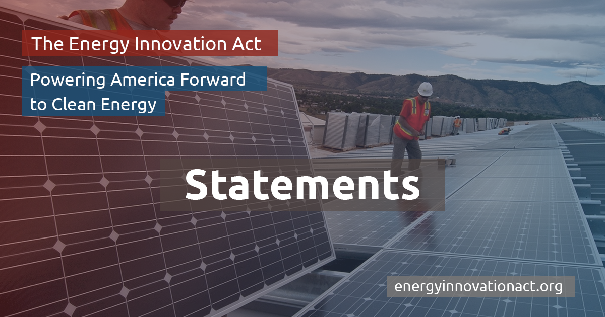 Public Statements Energy Innovation and Carbon Dividend Act